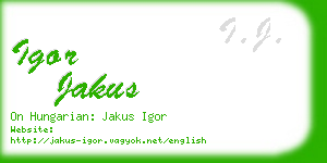 igor jakus business card